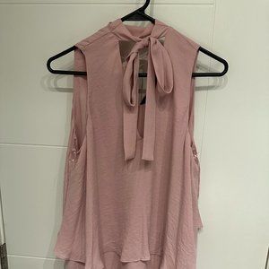 Pink Halter Bow Tie Up Tank Top